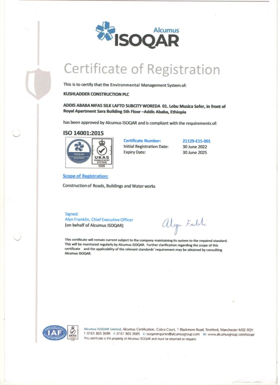 ISOQAR Certificate For Environmental Management System